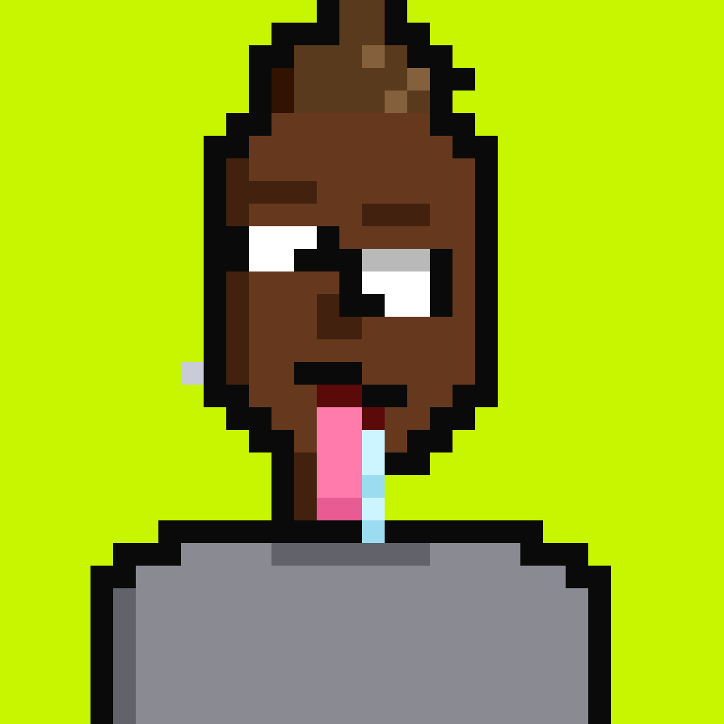 Brown Drooler with afro, sleepy eyes