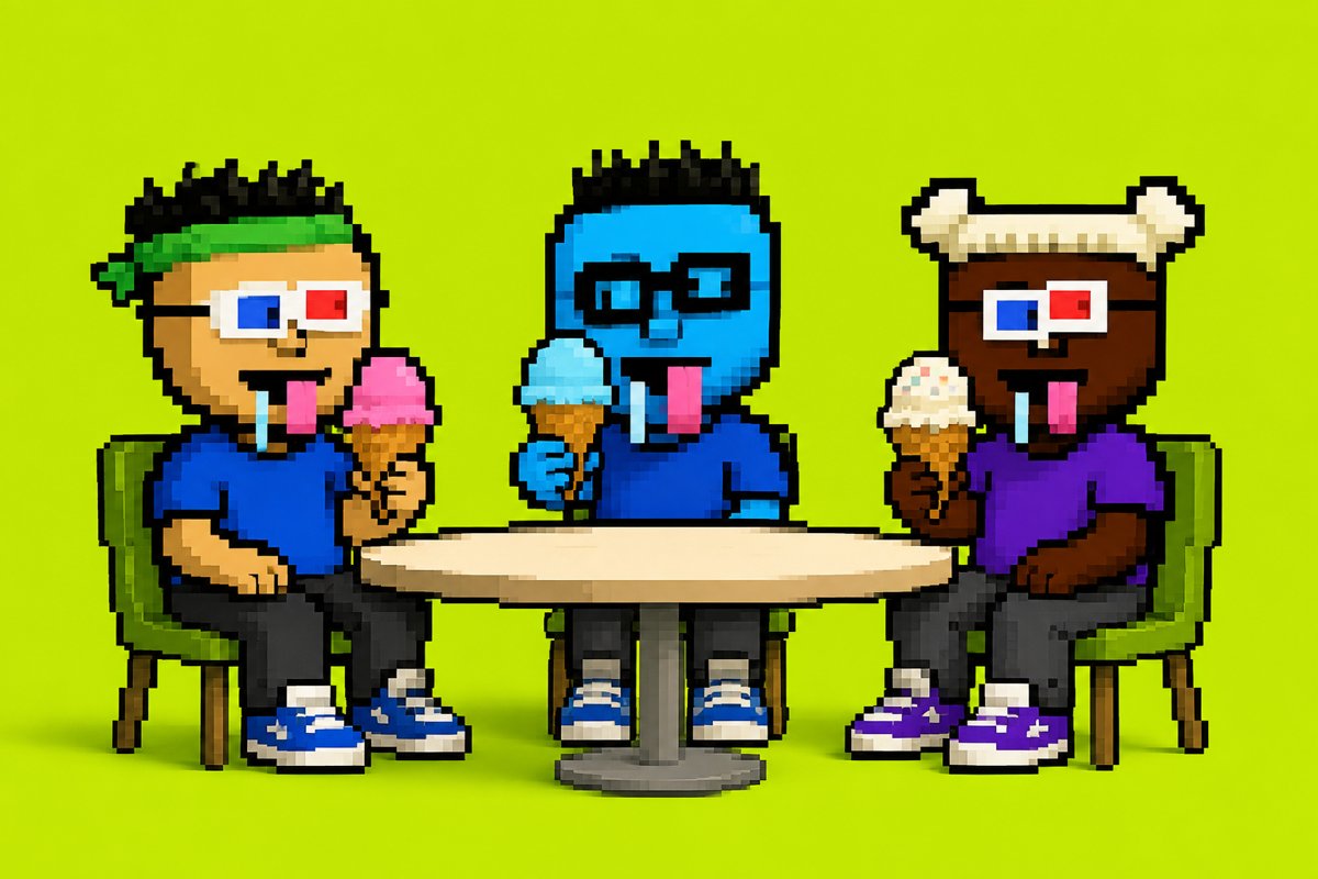 Three Droolers characters sharing ice cream at a table
